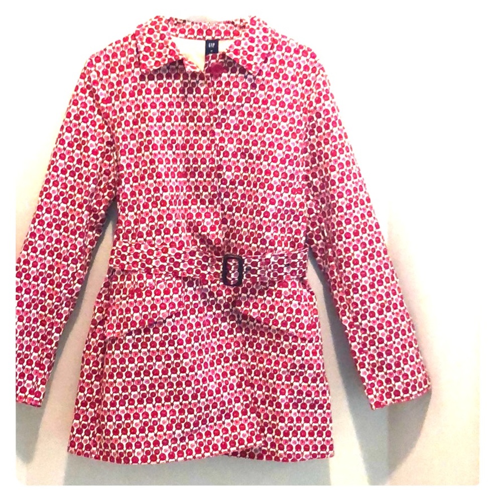 GAP floral patterned rain/trench coat with belt